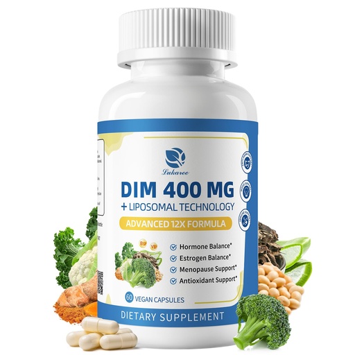 [BRSREGANCN4BYFLK] Lukaree DIM Supplement 400MG for Women - 12 in 1 Liposomal Dim Capsules- with Black Cohosh, Soy Isoflavones & Alpha Lipoic Acid, Vegan, 60 Ct.