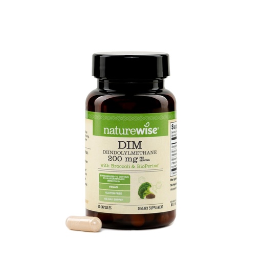 [BRSRGBI3DMCWEAAY] NatureWise DIM Diindolylmethane 200mg - Broccoli & BioPerine Black Pepper Extract - DIM Supplement for Women & Men - Hormone & Estrogen Support - Vegan - USA Manufactured - 60 Capsules[60-Day Supply]