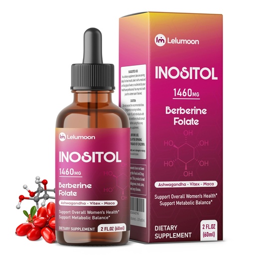 [BRSREZIPAFYGKF3V] Ultra Inositol 1490 mg with Berberine, DIM, Ashwagandha & Vitex – Supports Women’s Health & Metabolic Balance – 2.0 fl oz (60 ml)