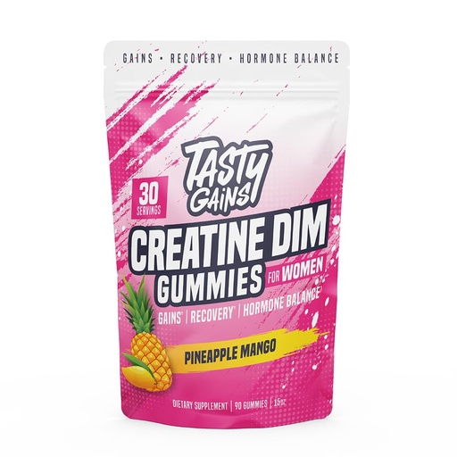 [BRSREZI7B5YWEC3X] Creatine Gummies for women | 3g Creatine Monohydrate Per Serving | DIM Supplement 100 mg | Estrogen Balance for Women | Hormonal Acne, Hormone Balance, Glute Builder (90 Count, Pineapple Mango)
