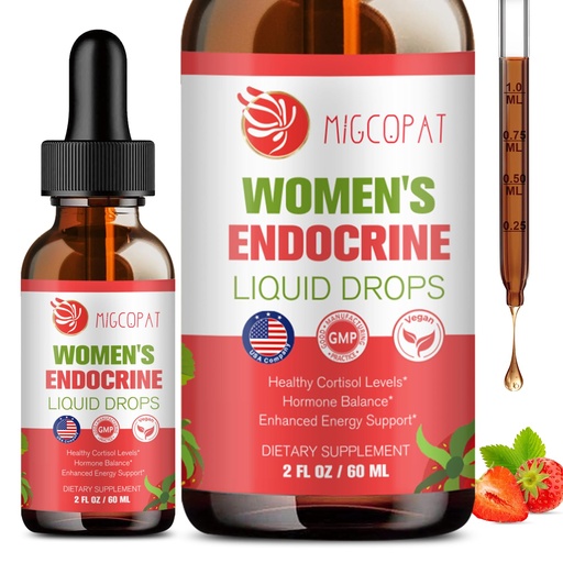 [BRSRAA3YPMGREDLX] Migcopat Women Endocrine Superfood Supplement Liquid Drops, Supports Healthy Cortisol Levels, Hormonal Balance, Gut Health, Mood, Sleep Support, Multivitamin+Inositols, Rhodiola, DIM