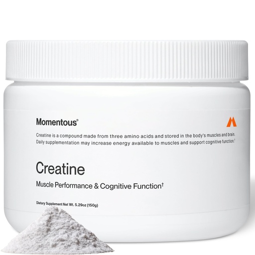 [BRSREHAPAABGKEYU] Momentous Creatine Monohydrate Powder - Creatine Powder - Supports Strength, Lean Muscle, & Recovery for Men & Women - NSF Certified for Sport - 5 g per Serving - 30 Servings