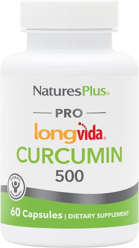 [BRSROZA7O54AKEYY] NaturesPlus PRO Longvida Curcumin 500 mg - 60 capsules - Promotion d'une protection radicale sans danger - Non-OGM, végétalien et sans gluten - 60 portions