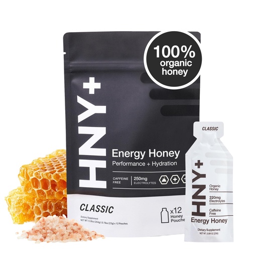 [BRSREFAZAB5BGELH] HNY+ Organic Honey Energy Gel with Electrolytes, Magnesium, Sea Salt & Potassium, Workout Gels, for Gym, Running, Cycling & Hiking, Sports Nutrition, Gluten Free & Vegan, Caffeine Free, 12 Pack