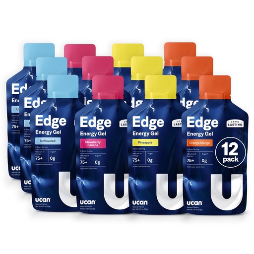 [BRSROGIQORYAACD4] UCAN Edge Energy Gel Shots, Variety Pack (12, 2 Ounce Packets) for Running, Training, Workouts, Fitness, Cycling, Crossfit | Sugar-Free, Vegan, & Keto Friendly Energy