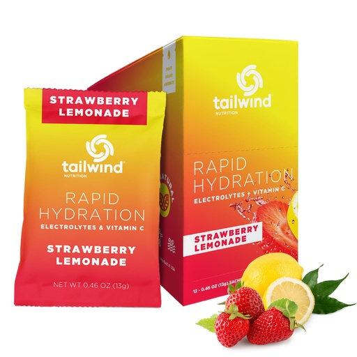 [BRSROAL5AV6RGEY4] Tailwind Nutrition Rapid Hydration, Electrolyte & Hydration Powder, Vitamin C & Sea Salt Exercise Workout Mix, Strawberry Lemonade, Pack of 12 Sticks