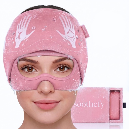 [BRSRAFL7OANW2AL2] Migraine Relief Cap with Slide-Up Eye Mask - Patent Pending - Headache Relief Hat for Hangover, Stress, Tension - Buttery Soft, Made for Bad Days