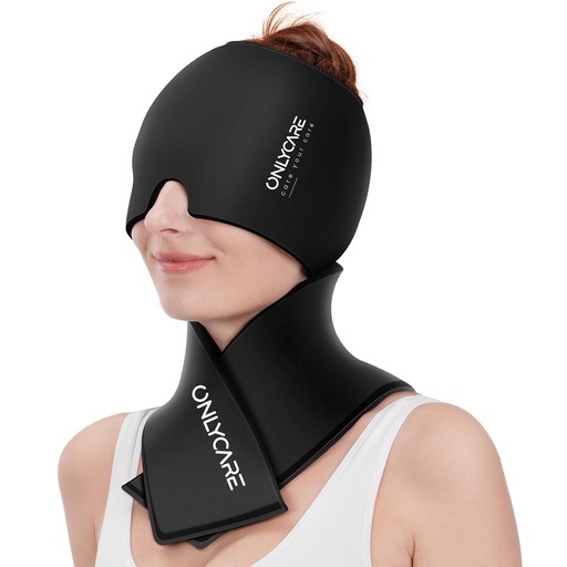 [BRSRAHY7CUFWEDLO] ONLYCARE Migraine Relief Cap and Neck Ice Pack Wrap Gel Set, Upgrade Headache Relief Cap and Shoulder Cold Pack, Hot and Cold Compress, FSA - HSA Eligible, Relief of Pain, Swelling, Office Pressure