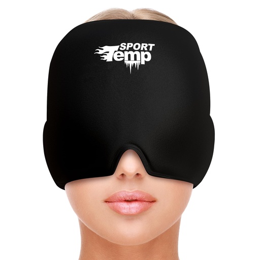 [BRSRAAAPOF7BUYA2] Reusable Migraine Relief Cap (1 Pack) Soothing Headache Ice Mask Hat, Odorless Gel Face & Head Compress Wrap for Tension, Stress, Sinus, Hangover & Puffy Eyes - Hot and Cold Therapy - Sport Temp