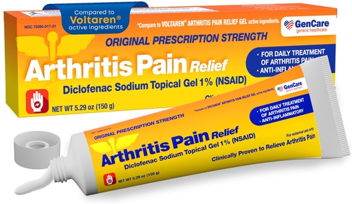 [BRSRAFA7AEFBO3Y7] GenCare Arthritis Pain Relief Diclofenac Sodium Topical Gel 1 Percent (NSAID) - Clinically Proven Arthritis Pain Reliever - Compare to The Active Ingredient in Voltaren Gel (5.29 oz)