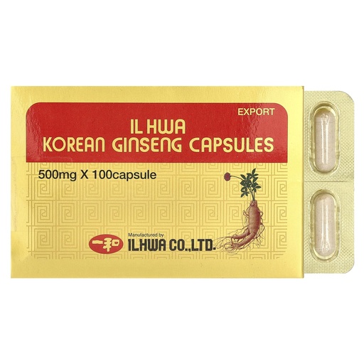 [BRSWI2QBCECG2CD4] ILHWA Korean Ginseng Capsules, 500 mg, 100 Capsules