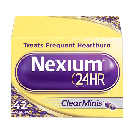 [BRSRACT6AF5R6DQU] Nexium 24HR ClearMinis Acid Reducer Heartburn Relief Delayed Release Capsules for All-Day and All-Night Protection from Frequent Heartburn, Heartburn Medicine with Esomeprazole Magnesium - 42 Count