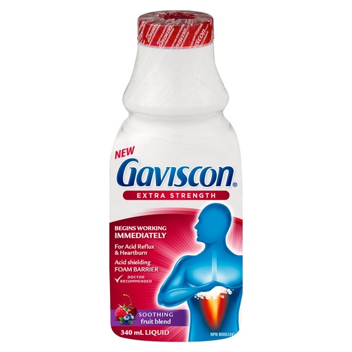 [BRSWGFITAFYAED3L] Gaviscon Gaviscon Extra Strength Liquid Fruit | Long-Lasting Acid Reflux and Heartburn Relief | 340ml 1 Count