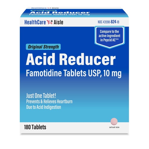 [BRSWYFL4CJ7BSCDZ] HealthCareAisle Famotidine 10 mg - 180 Tablets - Original Strength Acid Reducer - Prevents and Relieves Heartburn Due to Acid Indigestion