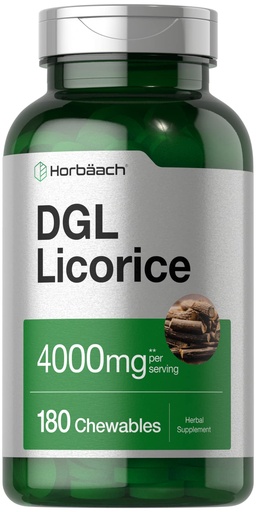 [BRSWGCDQCMGQEA36] Horbäach DGL Licorice Supplement | 180 Chewable Tablets | Deglycyrrhizinated Licorice Root Extract | Non-GMO & Vegetarian Formula