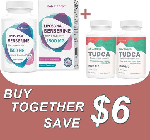 [BRSROHAFBABQACLZ] Optimize Your Health with TUDCA Complex 2Pack and Liposomal Berberine 1500mg Bundle