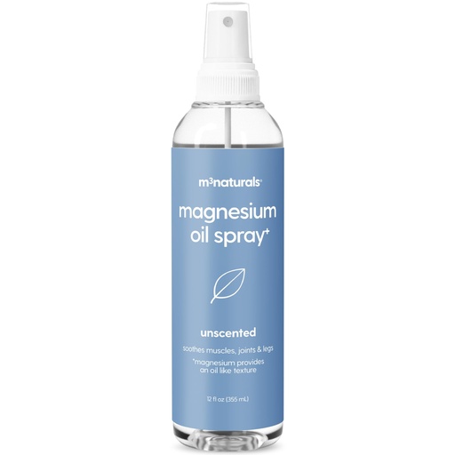 [BRSREHALAUBBY3LD] Magnesium Oil Spray for Sore Muscles, Feet, Joints and Leg Cramps, Supports Restful Sleep, Relaxation and Post-Workout Recovery, Suitable for Sensitive Skin, 12 fl oz by M3