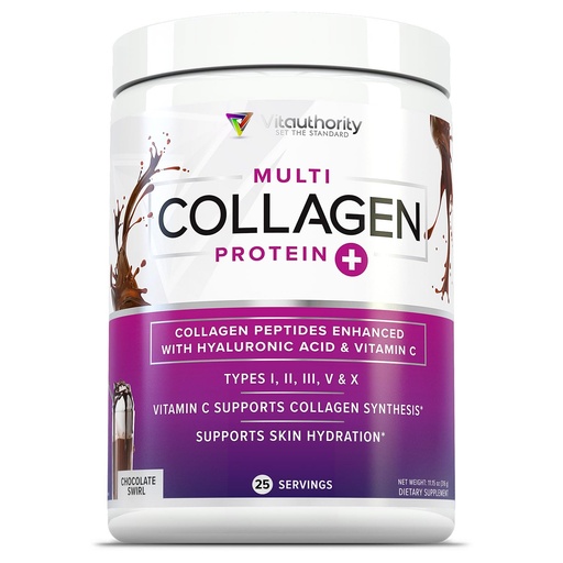 [BRSWYZQDAUHQMAL5] Multi Collagen Peptides Powder for Women - Hydrolyzed Chocolate Collagen Powder for Women with Types I II III V & X Vitamin C & Hyaluronic Acid for Hair Skin and Nails (Chocolate) - 25 Servings