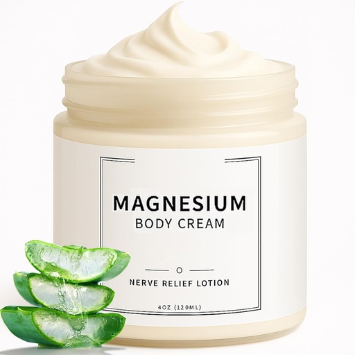 [BRSREBT3AABBO2DF] Neuropathy Cream | Nerve Relief Lotion for Feet, Legs & Hands | Magnesium Chloride with Aloe Vera Extract | Non-Greasy Formula for Day & Night Use | Thoughtful Gift for Mama, Dad, Men & Women (1)