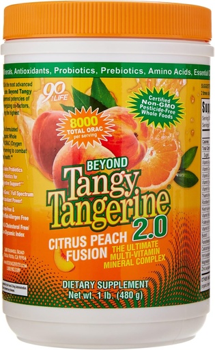 [BRSWIGYLOUDR4DD6] Youngevity Beyond Tangy Tangerine 2.0 Citrus Peach Fusion Multi-Vitamin & Mineral Complex - Made with Natural & Whole Foods | 8,000 ORAC (3 Canisters)