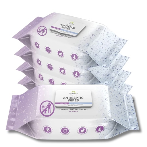 [BRSWYAL2PJYAEDTF] Nurture XL Antibacterial Body & Hand Sanitizing Wipes | Alcohol-Free Antiseptic Wet Towelettes for Germ Removal, Disinfecting Skin, Sanitizing Hands |Cleaning Cloths | Adults & Baby | Thick & Strong