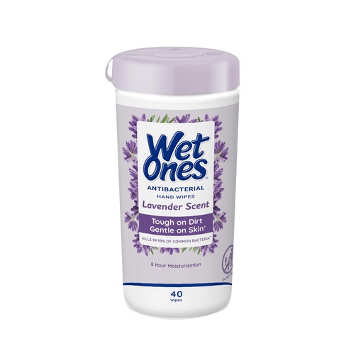[BRSRMHAZPMGQ2GTZ] Wet Ones Antibacterial Hand Wipes, Lavender Wipes | Antibacterial Wipes, Moisturizing Wipes | 40 ct. Canister