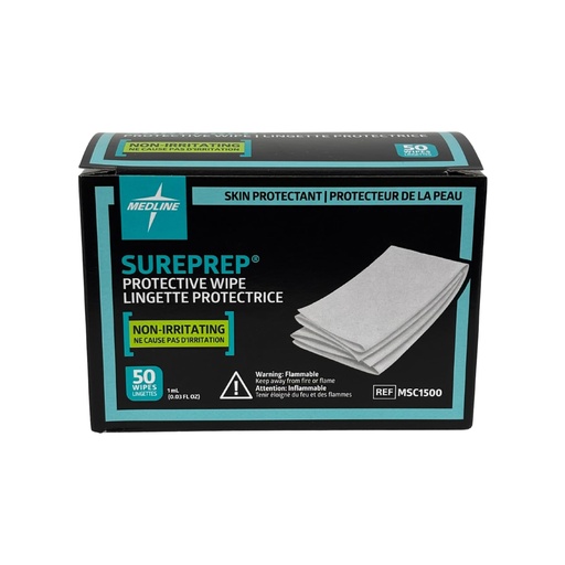 [BRSWIYQ5CIBGODY3] Medline SurePrep Skin Protective Barrier, Wipe - Premium Quality Medical Supplies for Skin Care and Protection, Pack of 50