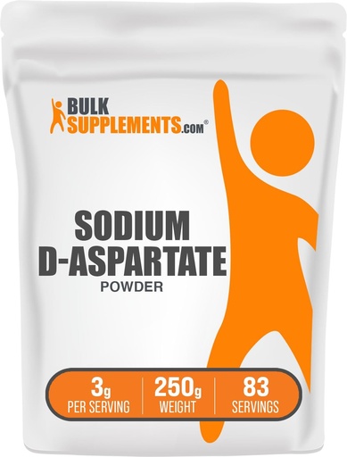[BRSWKH35CN6RGYI2] BulkSupplements.com Sodium D-Aspartate Powder - Sodium Supplements, Sodium Aspartate Powder - Electrolytes Supplement, Gluten Free, 3g per Serving, 250g (8.8 oz) (Pack of 1)
