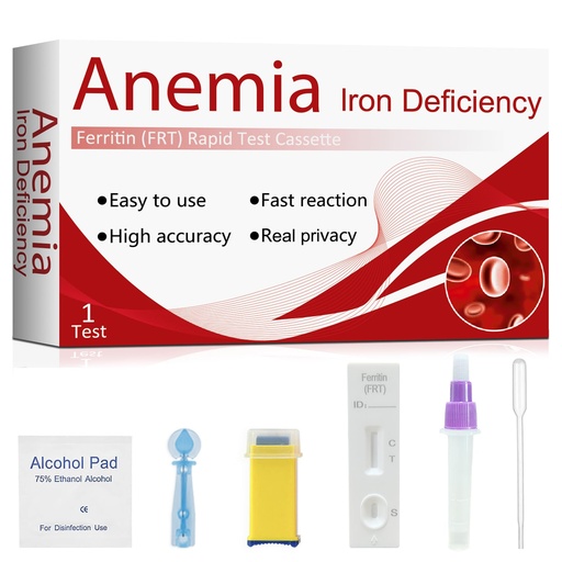 [BRSRGBIRBUBRMFA7] Iron Deficiency Test Kit – Accurate & Easy at-Home Test to Monitor Iron Levels, Suitable for Both Children and Adults（1Test）