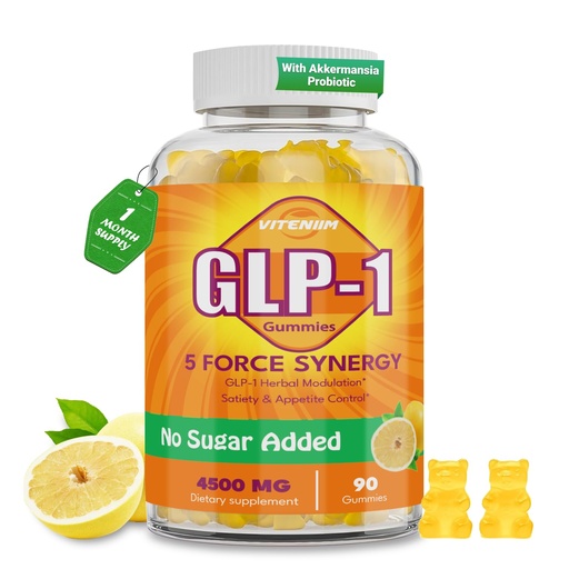 [BRSRECAPCUHWCYDP] GLP ONE Probiotic Gummies – GLP-1 Supplement for Women & Men | with Berberine, Akkermansia, Magnesium & Turmeric | Zero-Sugar, Vegan Gut & Metabolic Wellness Supplement – 90 Count