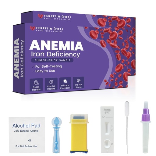 [BRSRGAI6OAIRAGQ7] Iron Deficiency Test Kit – at-Home Iron Test Kit, Accurate & Easy to Monitor Iron Levels for Anemia, Suitable for Adults - 2 Pack