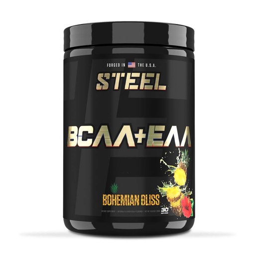 [BRSWYEIBCN7Q4DTG] Steel Supplements | High Performance BCAA EAA Powder | Promotes Lean Muscle Growth and Workout Endurance | 2:1:1 Ratio to Recover Muscle Faster 30 Servings. (Bohemian Bliss)
