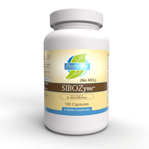 [BRSWGCD5OZYWOC37] Priority One Vitamins SIBOZyme No HCL 180 Vegetarian Capsules Support Healthy Digestion for Those Seeking Small intestinal Bacterial Balance.* Exclusive Formulation by Dr. Mona Morstein