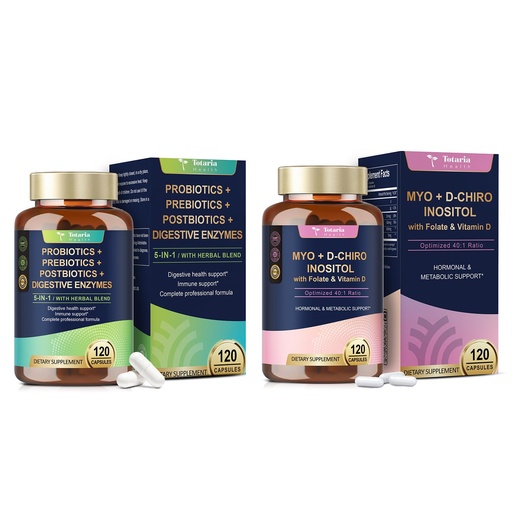 [BRSREBT2AR7BYE3A] Totaria Inositol Capsules for Women, Probiotic Prebiotic Postbiotic Capsules for Women & Men Bundle