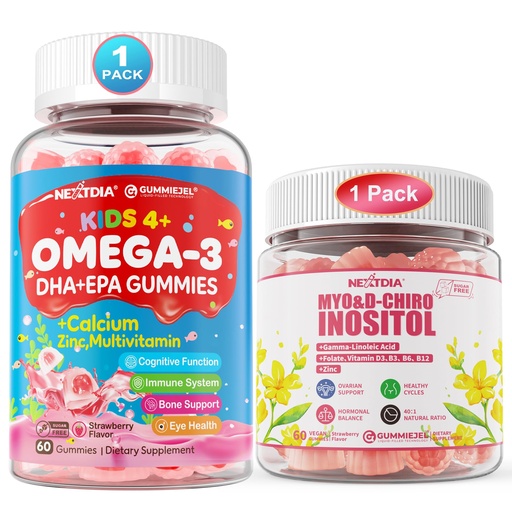 [BRSREFQYBF5BGAAZ] Nextdia Inositol Gummies + Omega 3 (EPA/DHA) Gummies for Kids