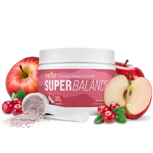 [BRSRGHYCDINA2C35] Nello Superbalance Hormonal Support Drink Mix, SRI-81 Shatavari, Myo-Inositol, Rhodiola Rosea, Vitamin C, Magnesium, Theobromine (30 Servings, Cran Apple)