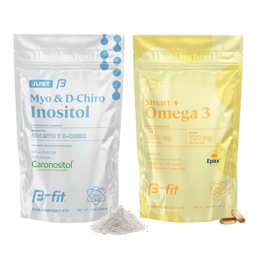 [BRSREHAOC55GMH35] B-FIT B Just Inositol + Omega 3 – Myo-Inositol & D-Chiro 40:1 Formula + Fish Oil 1800 mg EPA & DHA – 2 Month Supply
