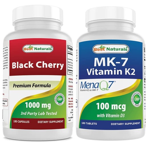 [BRSRMCQEBMFGGE3K] Best Naturals Black Cherry 1000 Mg & Vitamin K2 (MK7) with D3