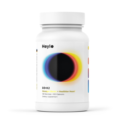 [BRSRECAPPMBB6DLK] Heylo Vitamin D3 + K2 Supplement – High Potency Vitamin D3 100 mcg (4000 IU) & Vitamin K2 MK-7 100 mcg for Bone Strength, Heart & Immune Support – 120 Capsules (4-Month Supply), Made in USA