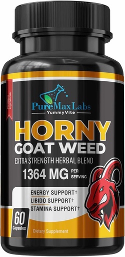 [BRSW2ZT6CMHGEYAY] Horny Goat Weed Extra Strength w. Maca, L-Arginine, Ginseng, Boost Performance, Stamina, Energy, Non-GMO, 60 Capsules