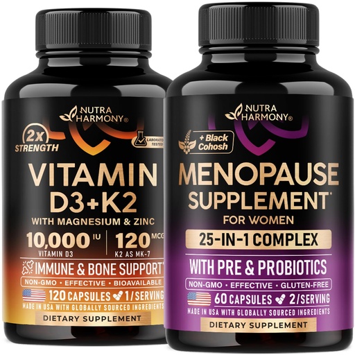 [BRSREEIBOF5AYETF] NUTRAHARMONY Vitamin D3 K2 Capsules & Menopause Supplement