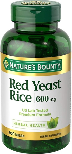 [BRSWIZ3RBR5GGG3A] Nature's Bounty Red Yeast Rice 600 mg Capsules 250 ea (Pack of 2)