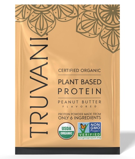 [BRSRMALYCUAWYD3D] Truvani Vegan Pea Protein Powder | Peanut Butter | 32.7g Organic Plant Based Protein | 1 Serving | Keto | Gluten & Dairy Free | Low Carb | No Added Sugar