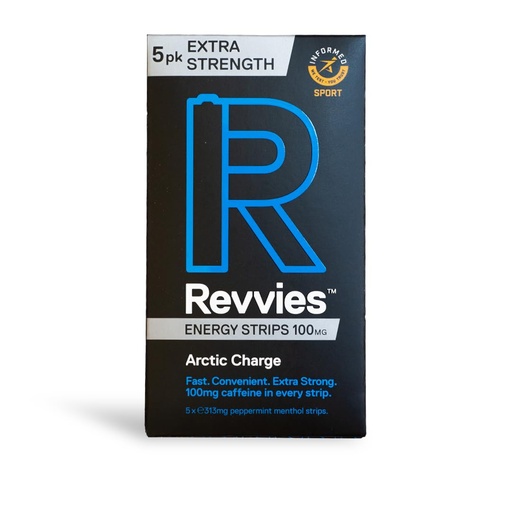 [BRSW2HQBAV7QEHLP] Revvies Extra Strength Energy Strips | 100mg Caffeine Per Strip | Suitable Pro Athlete | Sugar-Free | Less Than 2 Calories | Vegan | Gluten Free (10 x 5Pk, Arctic Charge)