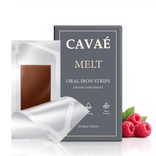 [BRSRG2QNB56QKCL7] Cavae Oral Iron Strips, Oral Dissolving Film, 19 mg Iron Per Strip, 30 Oral Iron Support for Energy, Raspberry Flavor, No Water Needed