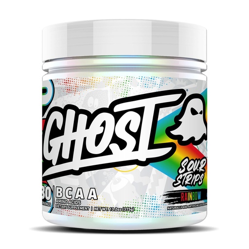 [BRSREAQHCUOQKCLP] GHOST BCAA Powder Amino Acids Supplement, Sour Strips - 30 Servings - Sugar-Free Intra, Post & Pre Workout Amino Powder & Recovery Drink, 7G BCAA