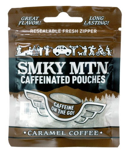 [BRSRACAPBUIWYAYY] SMOKEY MOUNTAIN Caffeinated Pouches - Caramel Coffee - Tobacco Free and Nicotine Free - 15 Pouches Per Pack - 1 Pack
