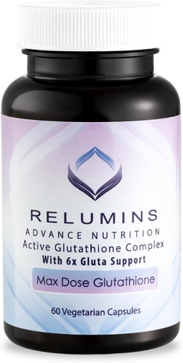 [BRSWIB34AFYBCFYV] Reluminas Advance White Active Glutation Complex - Dose máxima 900mg Glutationa com 6X Boosters, ALA & NAC - Anti-Aging Skin Brightening Supplement - 60 Cápsulas Vegetarianas (30 Servings)