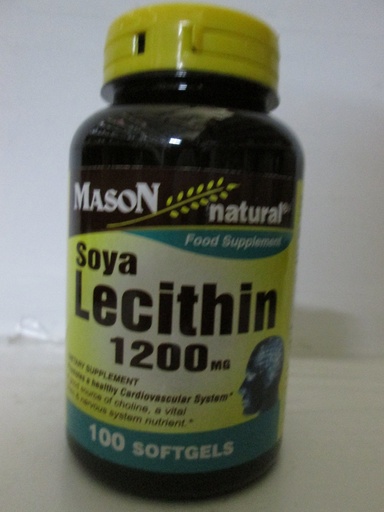 [BRSWI2QPAABQMAI3] MASON NATURAL Lecithin 1200 mg - Healthy Cardiovascular System, Promotes Liver and Reproductive Health, 100 Softgels