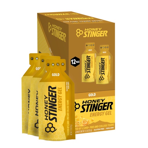 [BRSRAGQFCB6AA3D7] Honey Stinger Gold Energy Gel, Gluten Free & Caffeine Free, for Exercise, Running and Performance, Sports Nutrition for Home & Gym, Pre and Mid Workout, 12 Pack, 13.2 Ounce